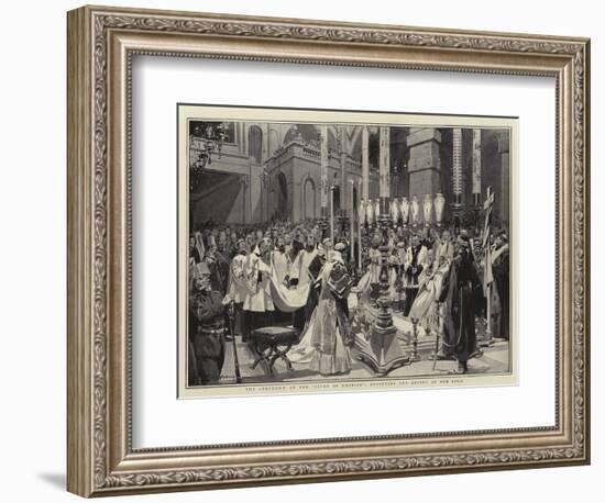The Ceremony at the Stone of Unction, Anointing the Effigy of Our Lord-Frederic De Haenen-Framed Giclee Print