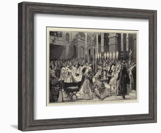 The Ceremony at the Stone of Unction, Anointing the Effigy of Our Lord-Frederic De Haenen-Framed Giclee Print