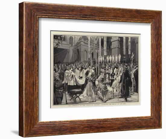 The Ceremony at the Stone of Unction, Anointing the Effigy of Our Lord-Frederic De Haenen-Framed Giclee Print