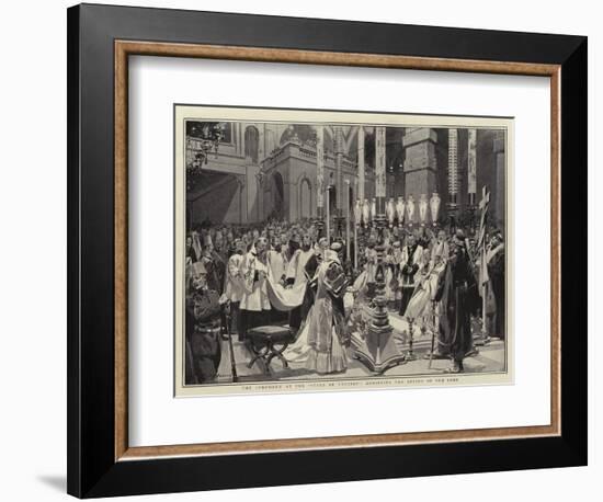 The Ceremony at the Stone of Unction, Anointing the Effigy of Our Lord-Frederic De Haenen-Framed Giclee Print