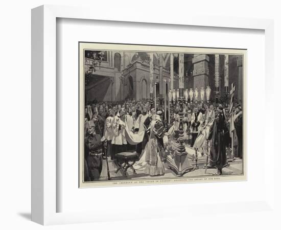 The Ceremony at the Stone of Unction, Anointing the Effigy of Our Lord-Frederic De Haenen-Framed Giclee Print