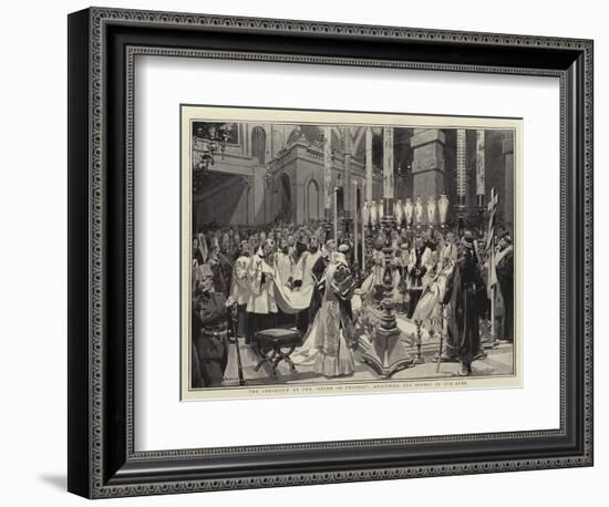 The Ceremony at the Stone of Unction, Anointing the Effigy of Our Lord-Frederic De Haenen-Framed Giclee Print