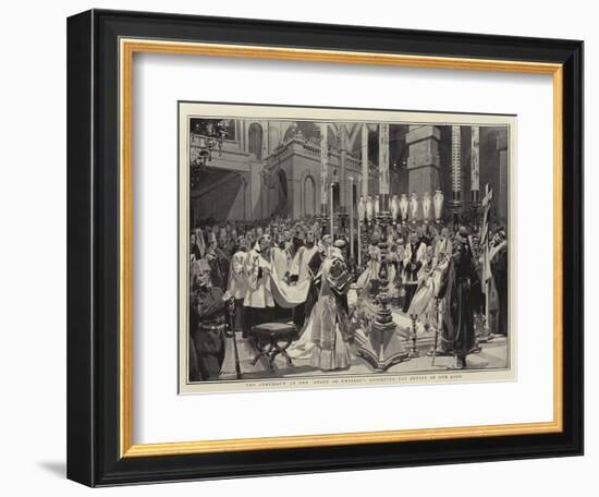 The Ceremony at the Stone of Unction, Anointing the Effigy of Our Lord-Frederic De Haenen-Framed Giclee Print