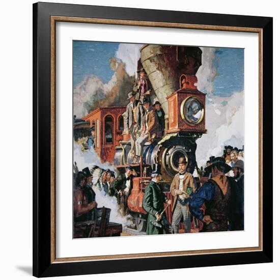 The Ceremony of the Golden Spike on 10th May, 1869-Dean Cornwell-Framed Giclee Print