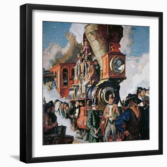 The Ceremony of the Golden Spike on 10th May, 1869-Dean Cornwell-Framed Giclee Print