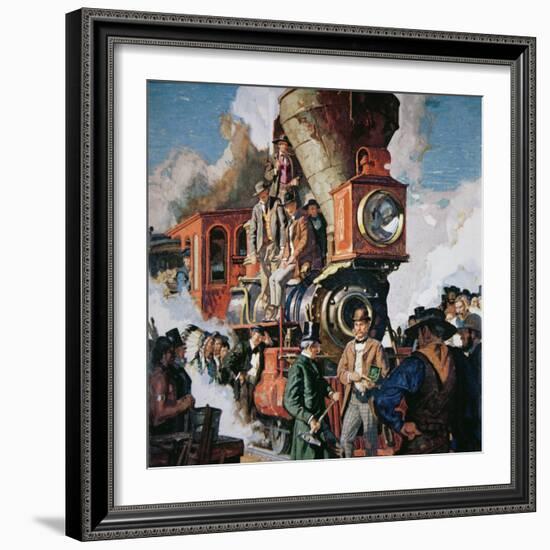 The Ceremony of the Golden Spike on 10th May, 1869-Dean Cornwell-Framed Giclee Print