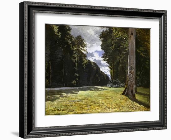 The Chailly Road through the Forest of Fontainebleau, 1865 (oil on canvas)-Claude Monet-Framed Giclee Print