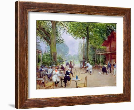 The Chalet du Cycle in the Bois de Boulogne, c.1900-Jean Béraud-Framed Giclee Print