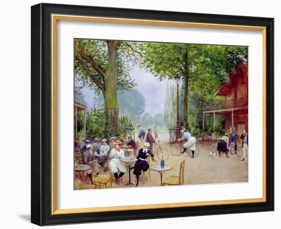 The Chalet du Cycle in the Bois de Boulogne, c.1900-Jean Béraud-Framed Giclee Print
