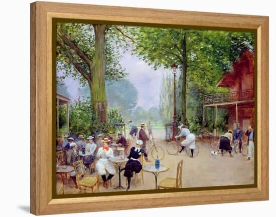 The Chalet du Cycle in the Bois de Boulogne, c.1900-Jean Béraud-Framed Premier Image Canvas