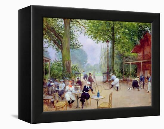 The Chalet du Cycle in the Bois de Boulogne, c.1900-Jean Béraud-Framed Premier Image Canvas
