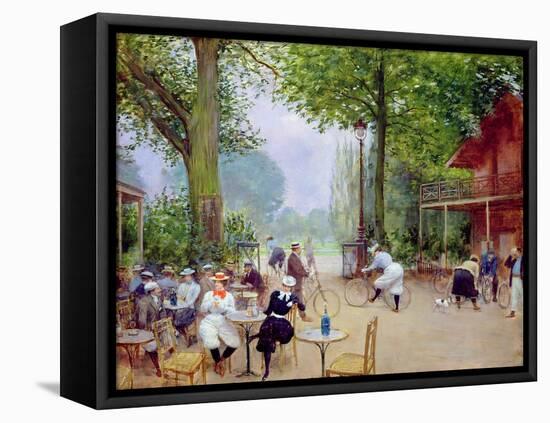 The Chalet du Cycle in the Bois de Boulogne, c.1900-Jean Béraud-Framed Premier Image Canvas