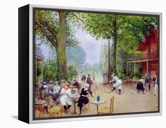 The Chalet du Cycle in the Bois de Boulogne, c.1900-Jean Béraud-Framed Premier Image Canvas