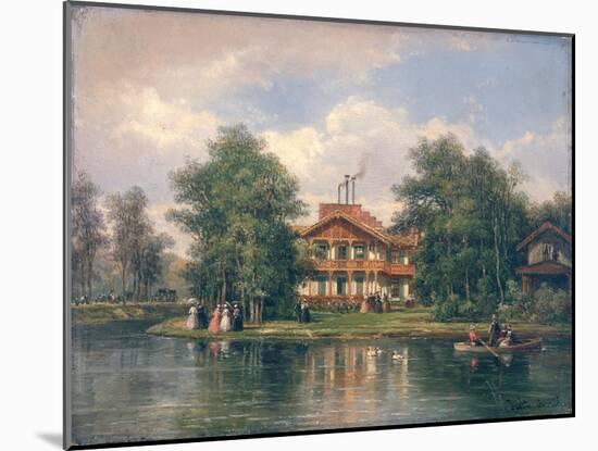 The Chalet with the Yellow Door in the Bois de Vincennes, circa 1862-Pierre Justin Ouvrie-Mounted Giclee Print