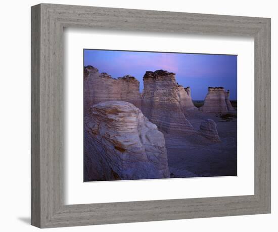 The Chalk Pyramids, Monument Rocks National Natural Area, Kansas, USA-Charles Gurche-Framed Photographic Print