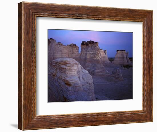 The Chalk Pyramids, Monument Rocks National Natural Area, Kansas, USA-Charles Gurche-Framed Photographic Print