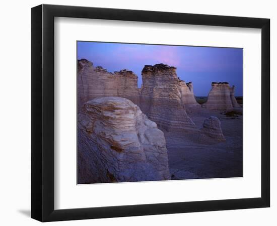 The Chalk Pyramids, Monument Rocks National Natural Area, Kansas, USA-Charles Gurche-Framed Photographic Print