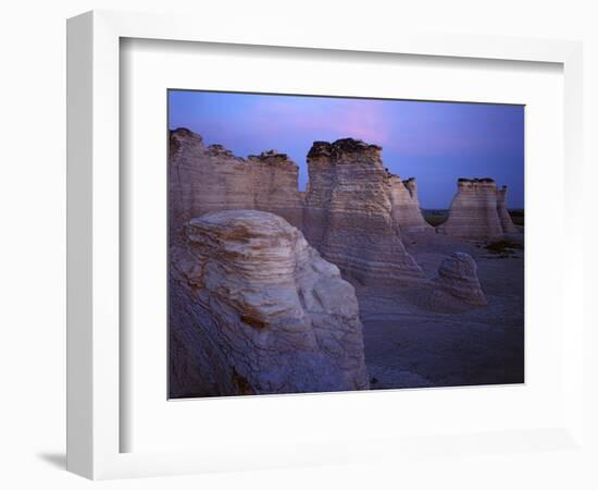 The Chalk Pyramids, Monument Rocks National Natural Area, Kansas, USA-Charles Gurche-Framed Photographic Print