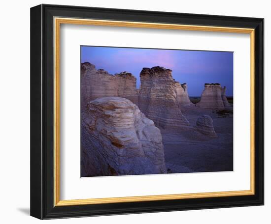 The Chalk Pyramids, Monument Rocks National Natural Area, Kansas, USA-Charles Gurche-Framed Photographic Print