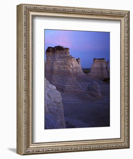 The Chalk Pyramids, Monument Rocks National Natural Area, Kansas, USA-Charles Gurche-Framed Photographic Print