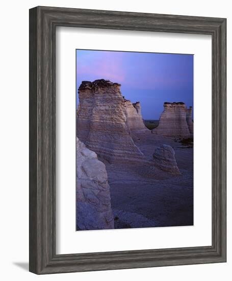 The Chalk Pyramids, Monument Rocks National Natural Area, Kansas, USA-Charles Gurche-Framed Photographic Print