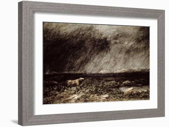 The Challenge on the Moors, Near Bettws-Y-Coed, North Wales, 1853-David Cox-Framed Giclee Print