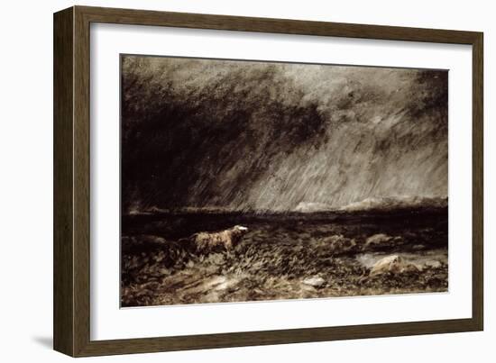 The Challenge on the Moors, Near Bettws-Y-Coed, North Wales, 1853-David Cox-Framed Giclee Print