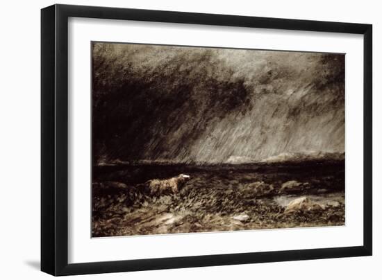 The Challenge on the Moors, Near Bettws-Y-Coed, North Wales, 1853-David Cox-Framed Giclee Print