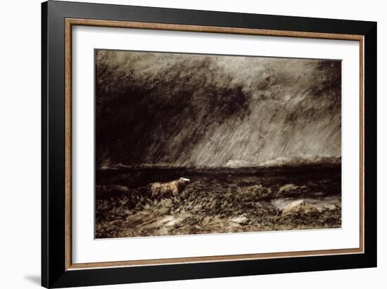 The Challenge on the Moors, Near Bettws-Y-Coed, North Wales, 1853-David Cox-Framed Giclee Print