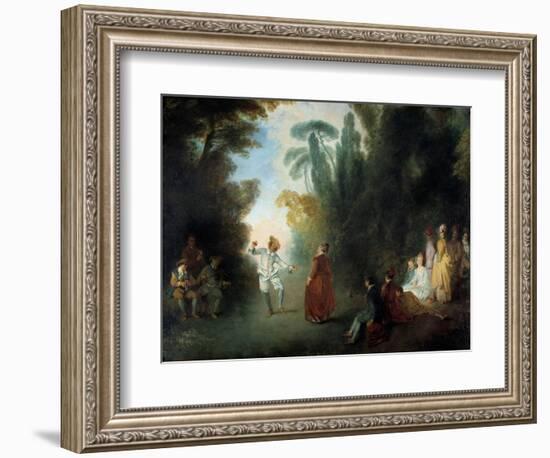 The Champetre Ball Painting by Jean Antoine Watteau (1684-1721), Private Collection-Jean Antoine Watteau-Framed Giclee Print