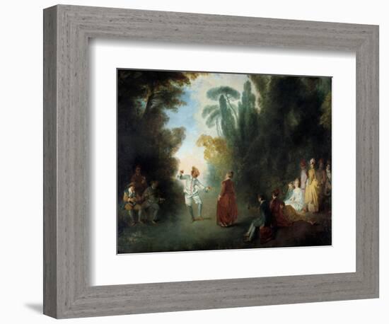 The Champetre Ball Painting by Jean Antoine Watteau (1684-1721), Private Collection-Jean Antoine Watteau-Framed Giclee Print