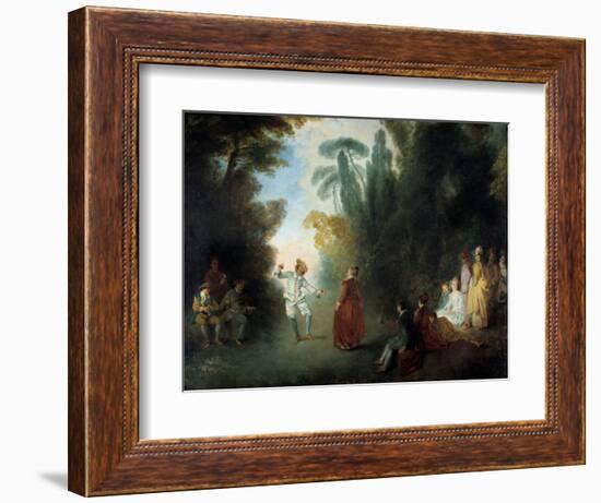 The Champetre Ball Painting by Jean Antoine Watteau (1684-1721), Private Collection-Jean Antoine Watteau-Framed Giclee Print