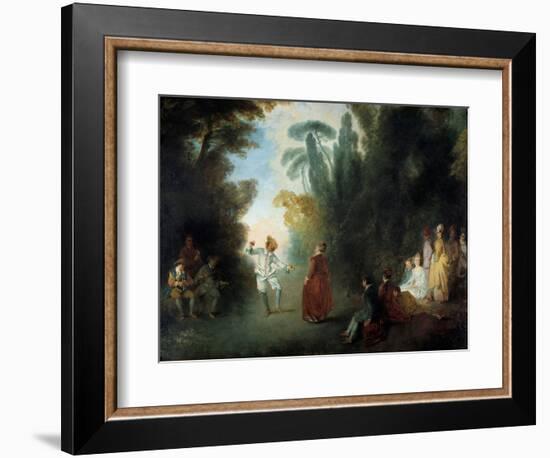 The Champetre Ball Painting by Jean Antoine Watteau (1684-1721), Private Collection-Jean Antoine Watteau-Framed Giclee Print