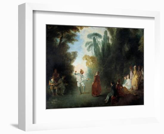 The Champetre Ball Painting by Jean Antoine Watteau (1684-1721), Private Collection-Jean Antoine Watteau-Framed Giclee Print