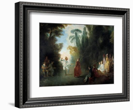 The Champetre Ball Painting by Jean Antoine Watteau (1684-1721), Private Collection-Jean Antoine Watteau-Framed Giclee Print