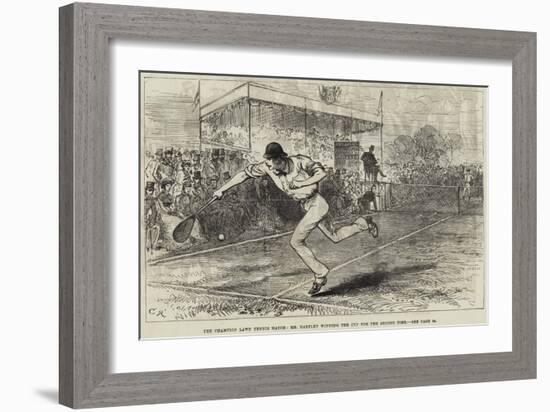 The Champion Lawn Tennis Match, Mr Hartley Winning the Cup for the Second Time-null-Framed Giclee Print