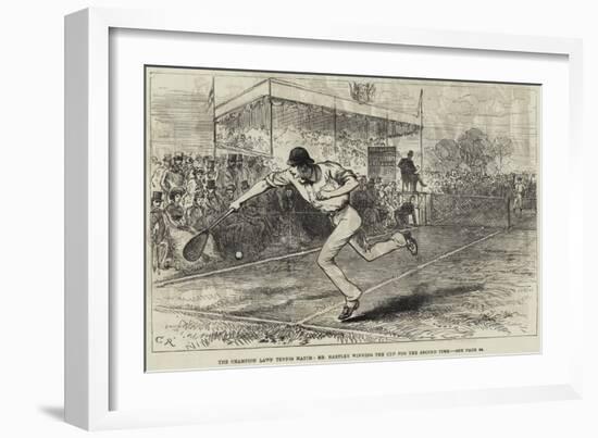 The Champion Lawn Tennis Match, Mr Hartley Winning the Cup for the Second Time-null-Framed Giclee Print