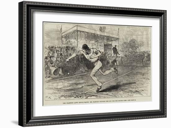 The Champion Lawn Tennis Match, Mr Hartley Winning the Cup for the Second Time-null-Framed Giclee Print