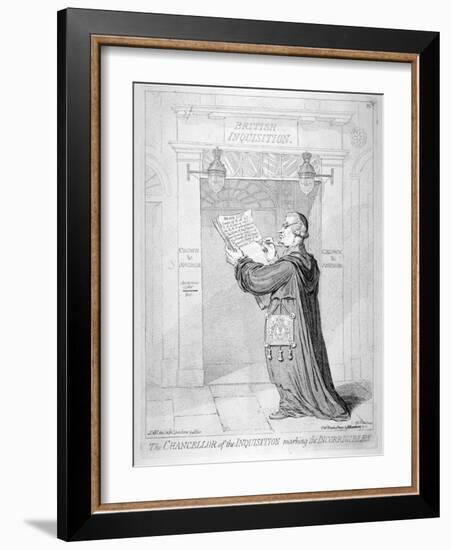 The Chancellor of the Inquisition Marking the Incorrigibles, 1793-James Gillray-Framed Giclee Print