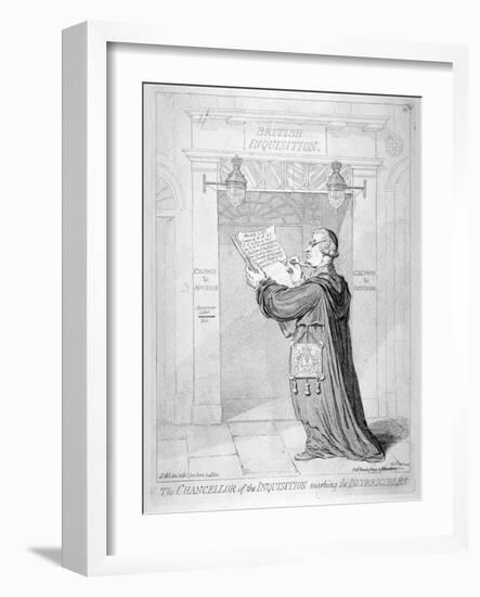 The Chancellor of the Inquisition Marking the Incorrigibles, 1793-James Gillray-Framed Giclee Print