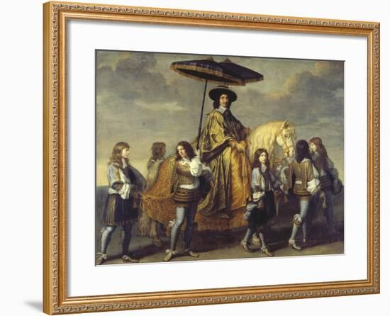 The Chancellor Séguier During the Entrance of Ludwig XIV in Paris, C. 1655-57-Charles Le Brun-Framed Giclee Print