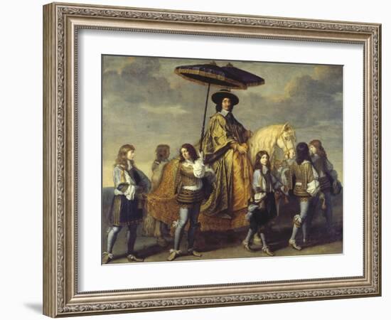 The Chancellor Séguier During the Entrance of Ludwig XIV in Paris, C. 1655-57-Charles Le Brun-Framed Giclee Print