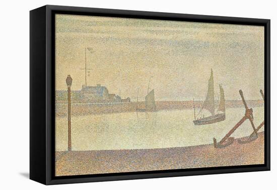 The Channel at Gravelines in the Evening-Georges Seurat-Framed Stretched Canvas