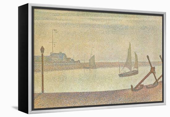 The Channel at Gravelines in the Evening-Georges Seurat-Framed Stretched Canvas