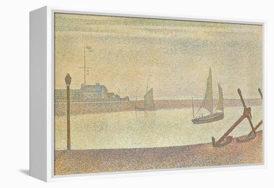 The Channel at Gravelines in the Evening-Georges Seurat-Framed Stretched Canvas