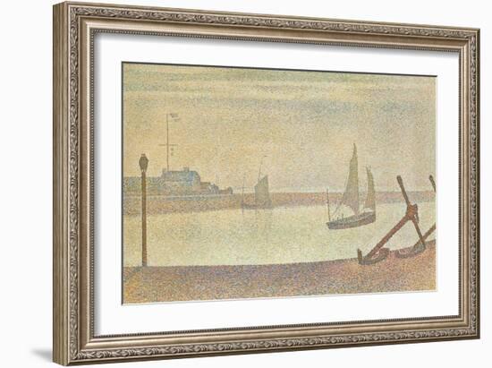 The Channel at Gravelines in the Evening-Georges Seurat-Framed Art Print