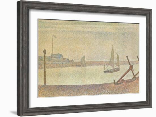 The Channel at Gravelines in the Evening-Georges Seurat-Framed Art Print