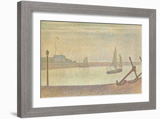 The Channel at Gravelines in the Evening-Georges Seurat-Framed Art Print