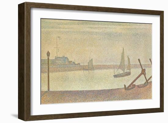 The Channel at Gravelines in the Evening-Georges Seurat-Framed Art Print