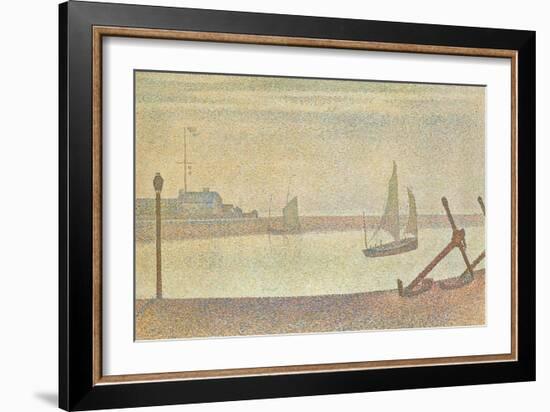 The Channel at Gravelines in the Evening-Georges Seurat-Framed Art Print